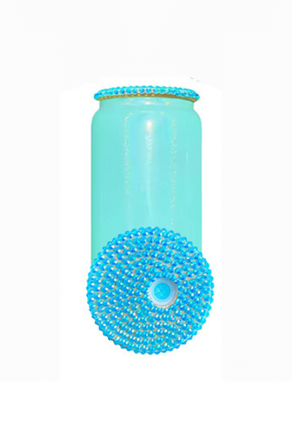 16oz GLASS Shimmer Mug BLING Lid (NON-SNOWGLOBE)