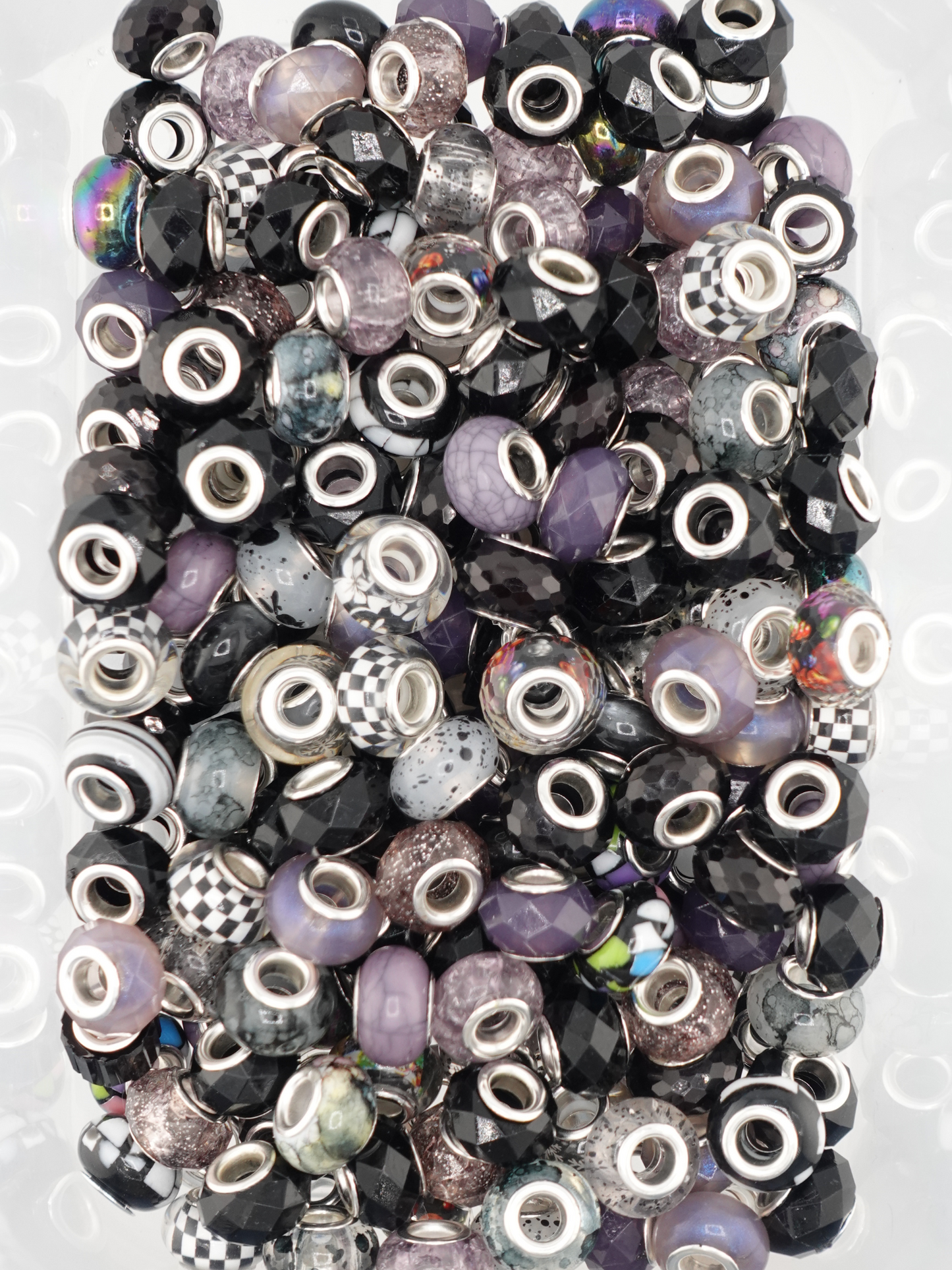 A mix of black colored spacers