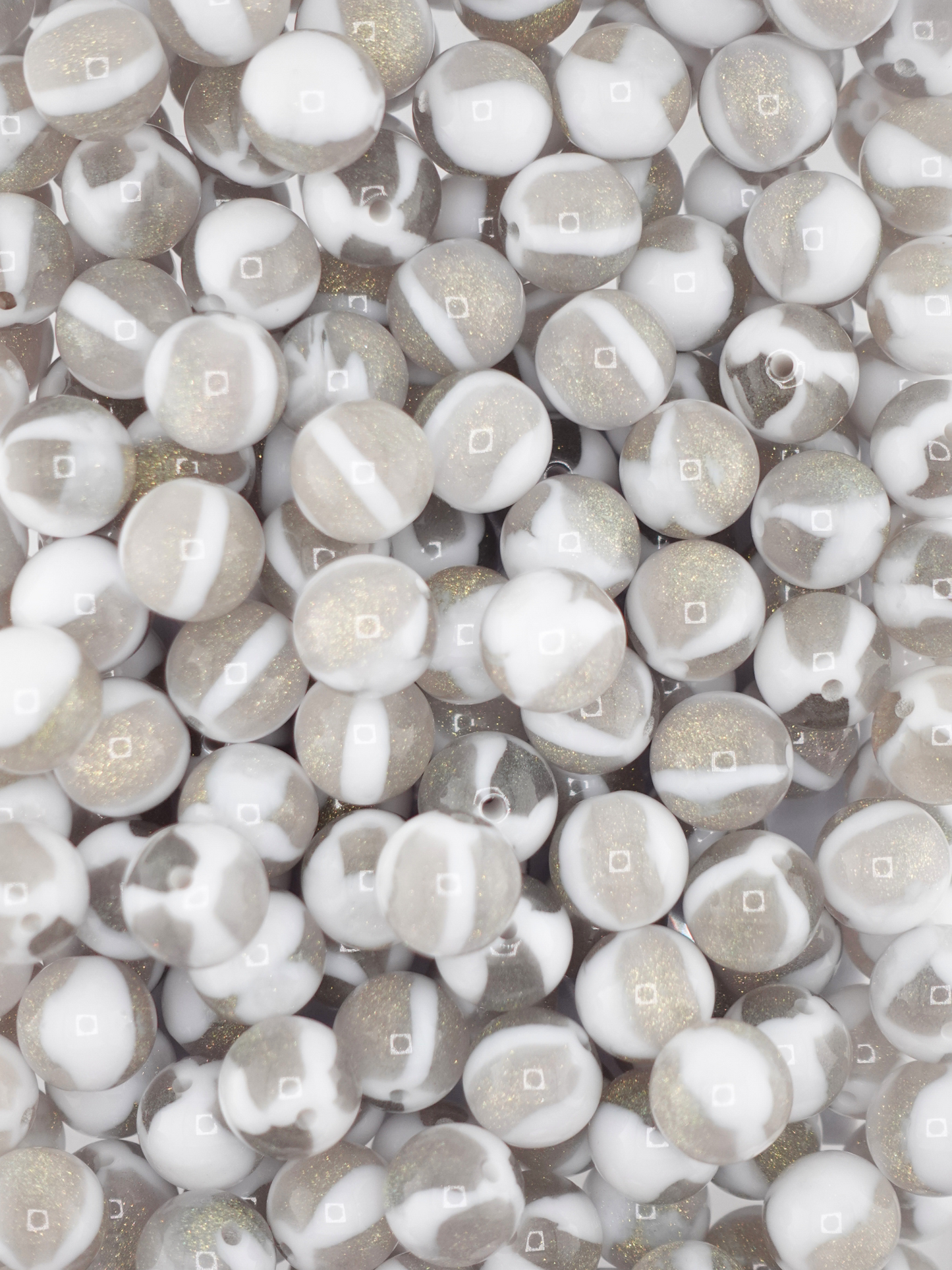 Collection of grey colored creme beads