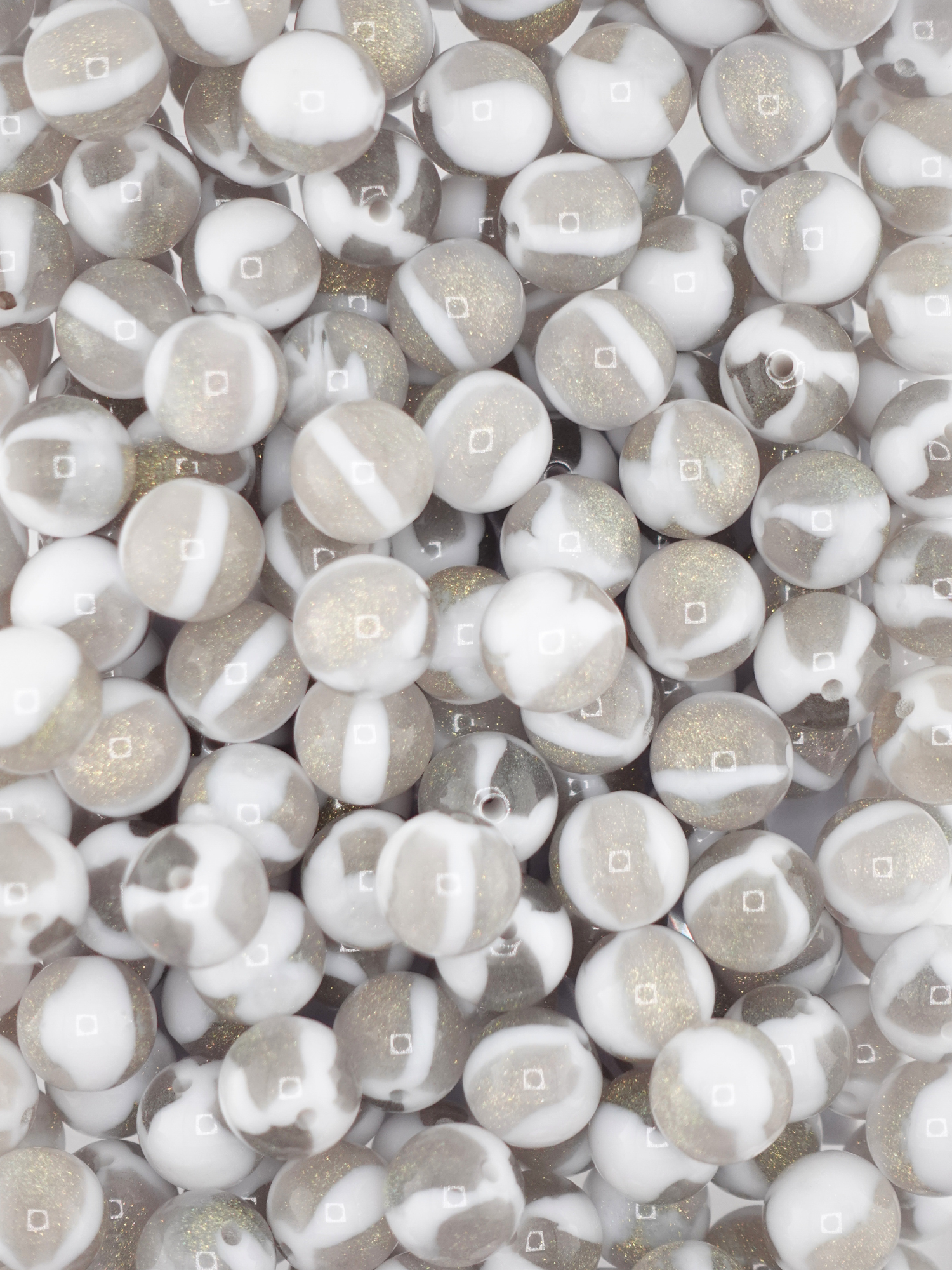Collection of grey colored creme beads