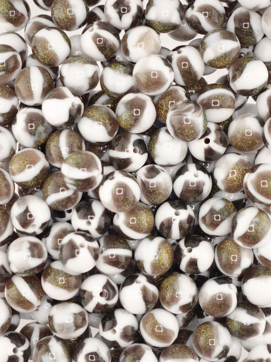 Collection of olive green colored creme beads