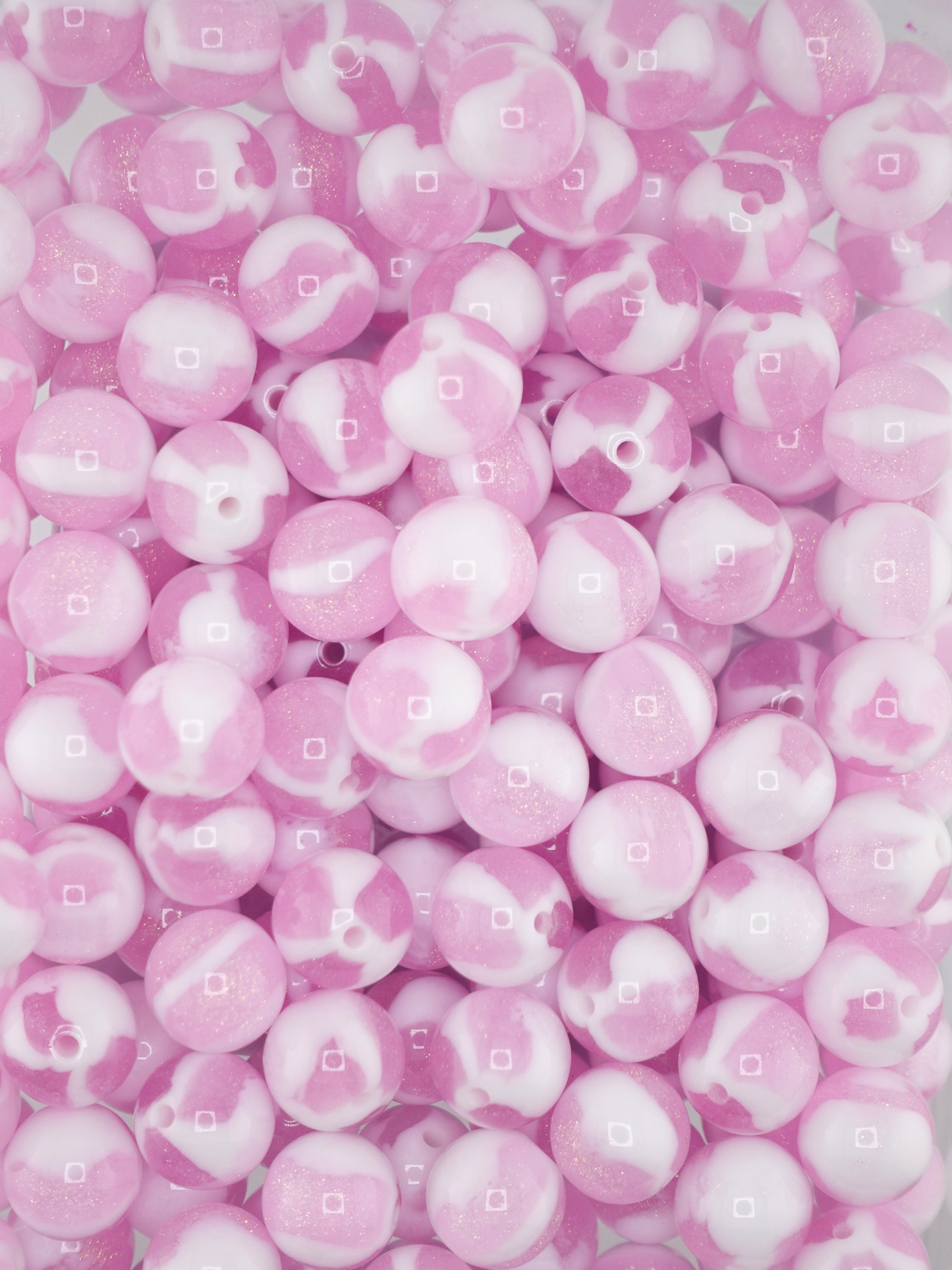 Collection of pink colored creme beads