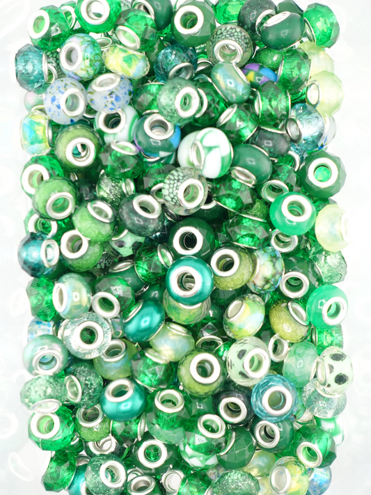 A mix of dark green colored spacers
