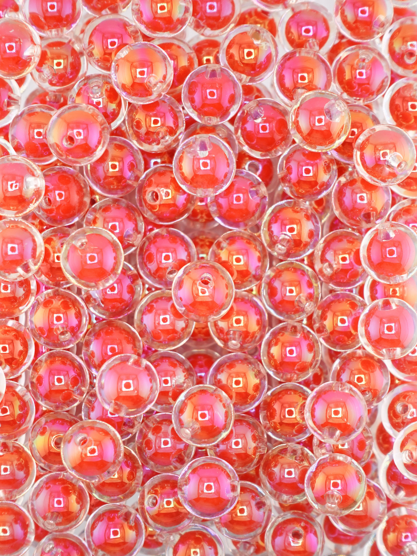 Collection of red colored double layered beads