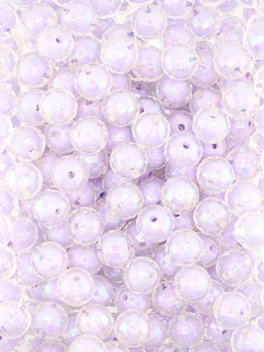 Collection of double layered disco beads in Lilac