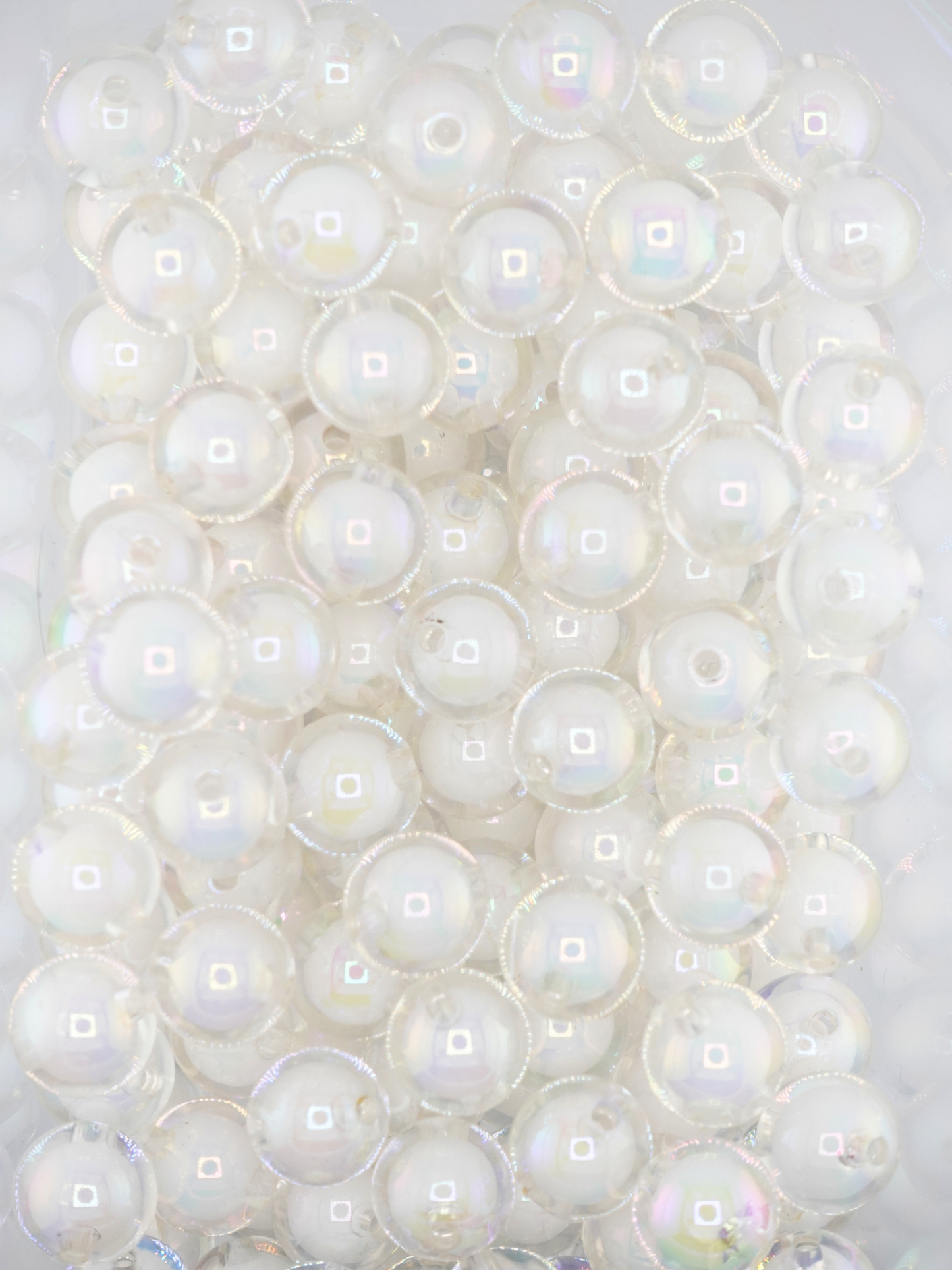 Collection of double layered beads in white