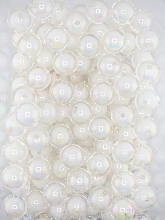 Collection of double layered beads in white