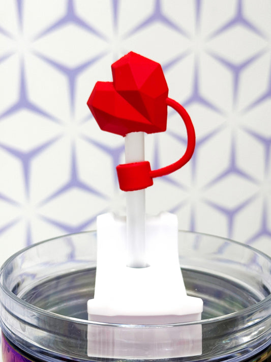 Faceted Heart Straw Topper