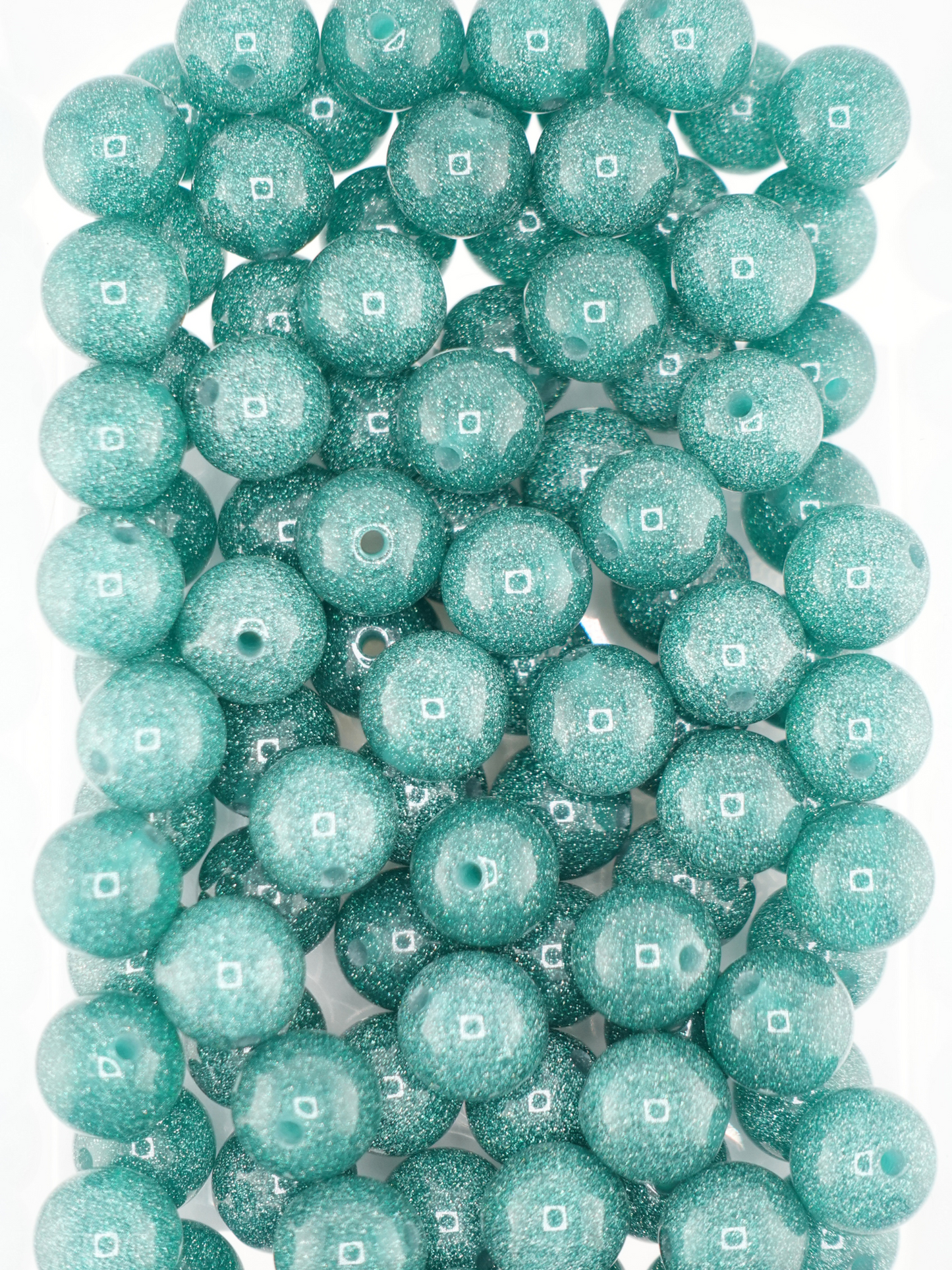 Collection of Glitter Emerald Green Beads