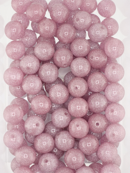 Collection of 16mm Glitter Mauve Beads