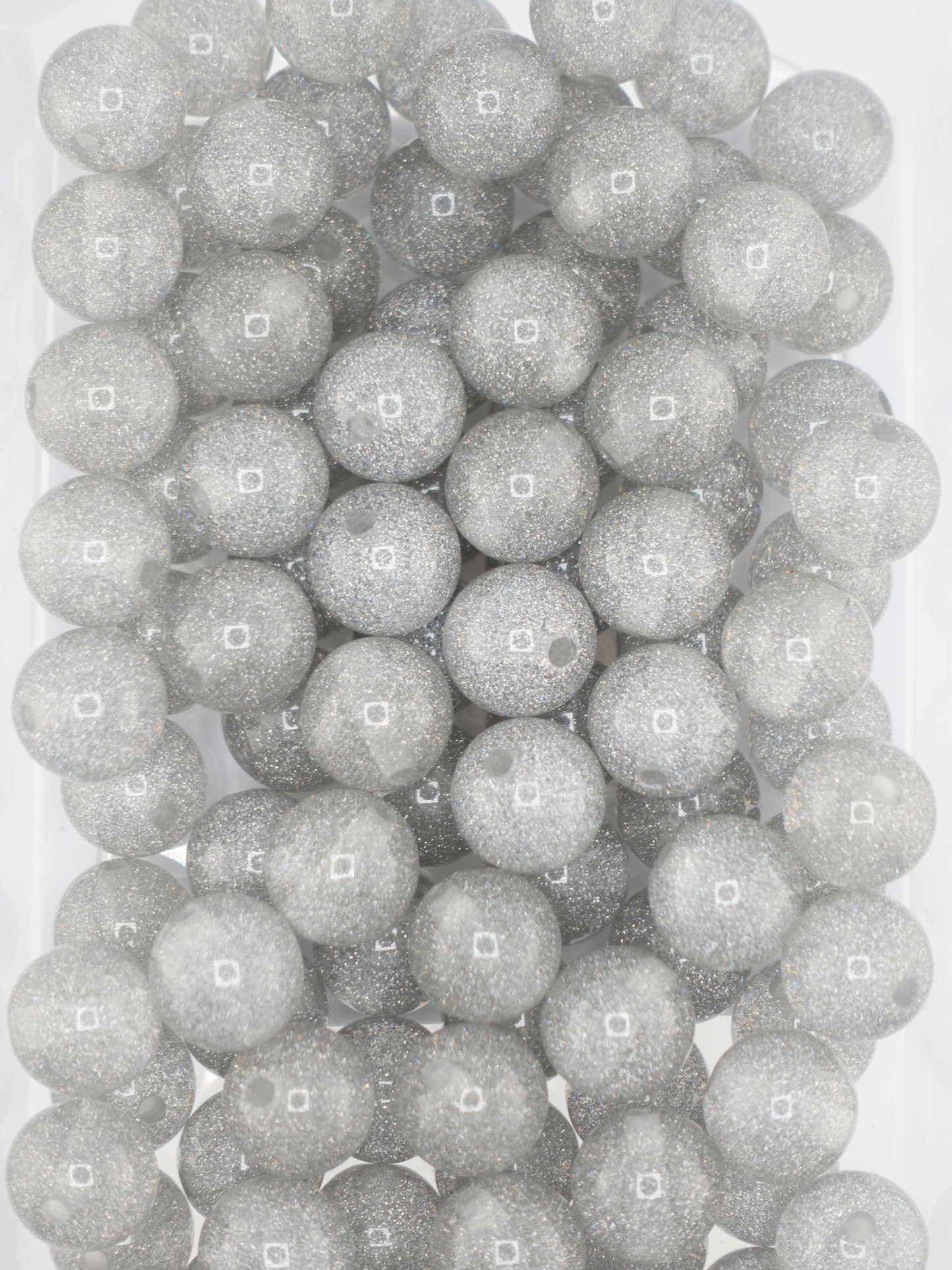 Collection of Glitter Silver Beads