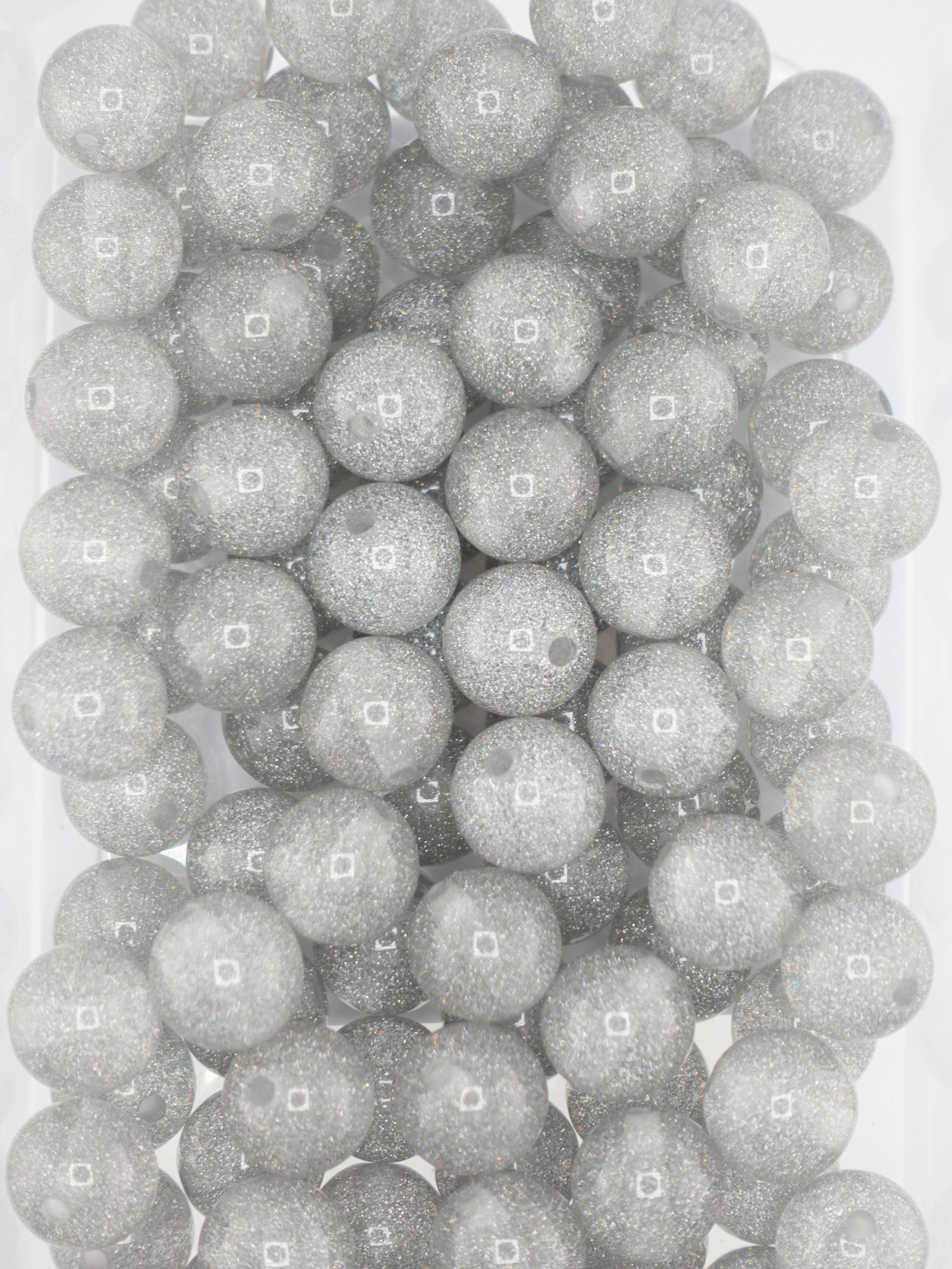 Collection of Glitter Silver Beads