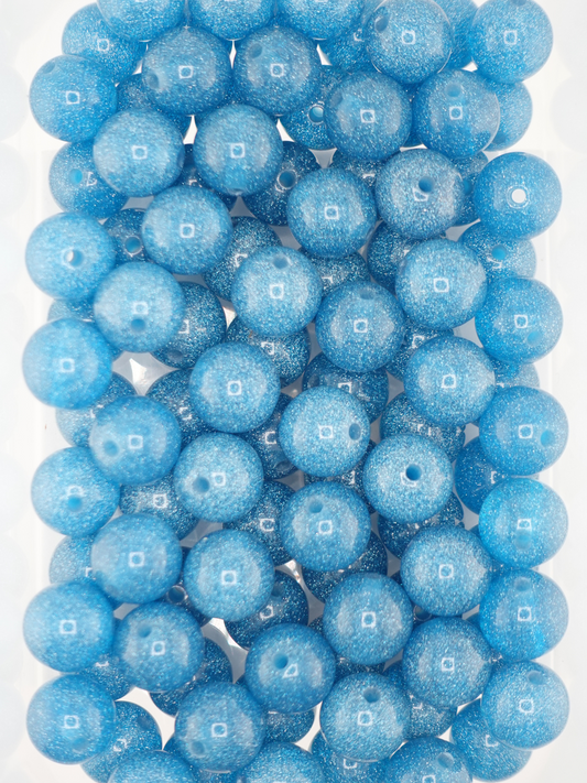 Collection of Glitter Teal Beads