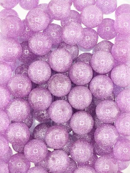 Collection of 20mm Glitter Purple Beads