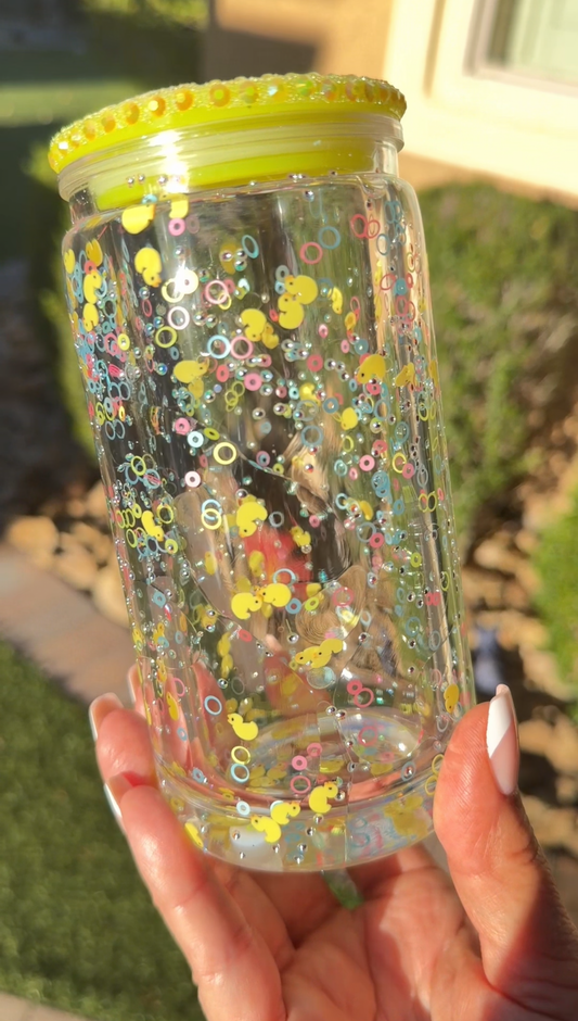 Rubber Ducky 16oz ACRYLIC Snow Globe Tumbler
