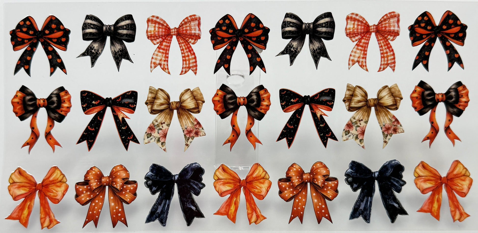 Collection of decorative bows in various colors 