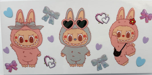 Four bubu cartoon characters  with various accessories 