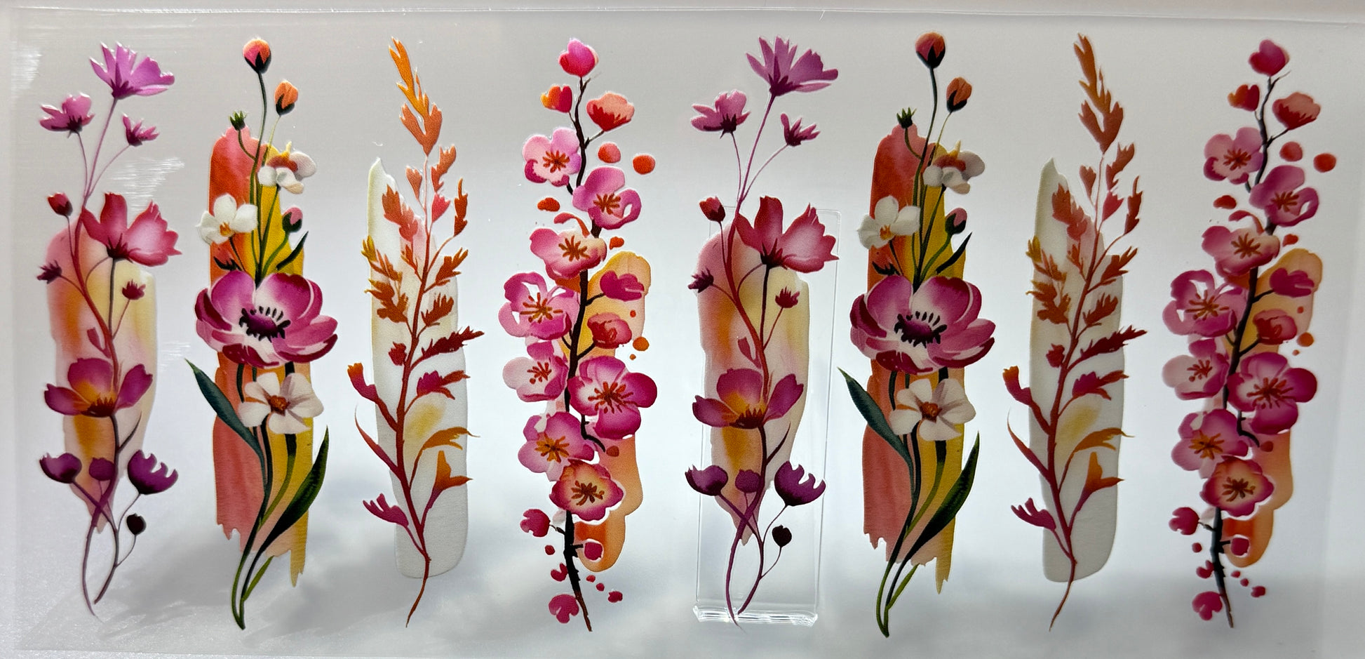 Set of floral nail art designs 