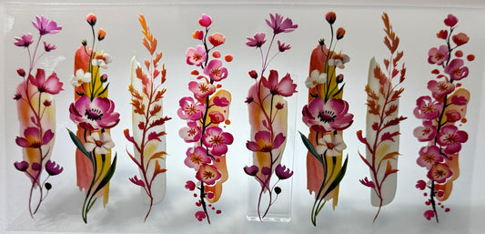 Set of floral nail art designs 