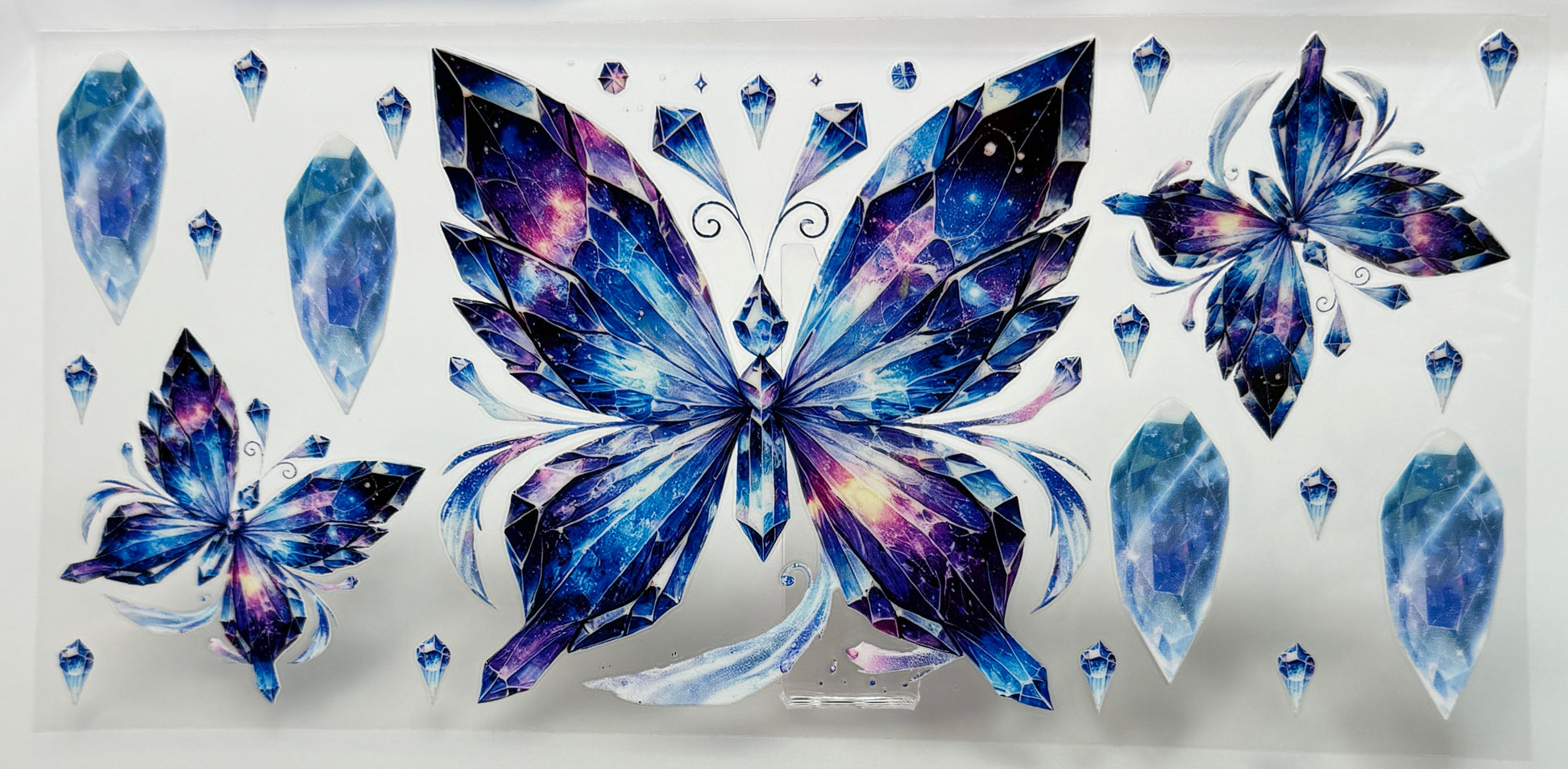 Decorative butterfly wall stickers with a blue and purple color scheme 