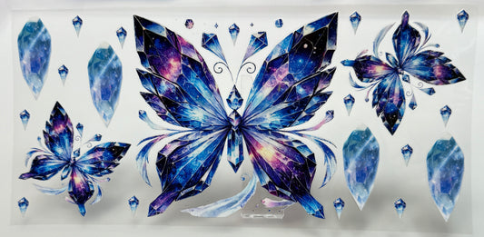 Decorative butterfly wall stickers with a blue and purple color scheme 