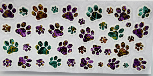 Colorful paw print stickers 