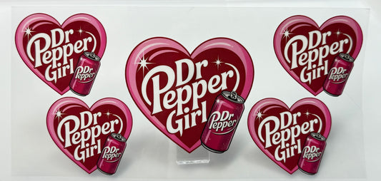 Pepper Girl heart-shaped logos with a can 