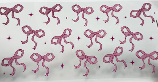 Pattern of pink bows and stars 