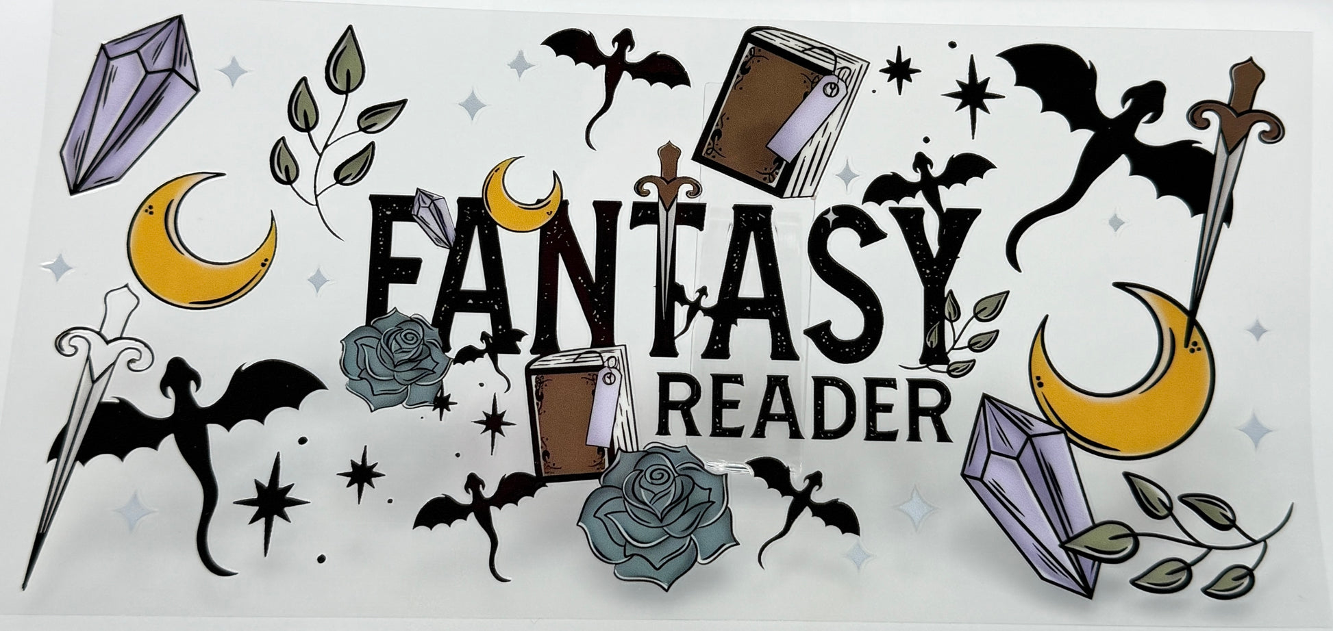Decorative banner with fantasy-themed illustrations and the text 'Fantasy Reader' 