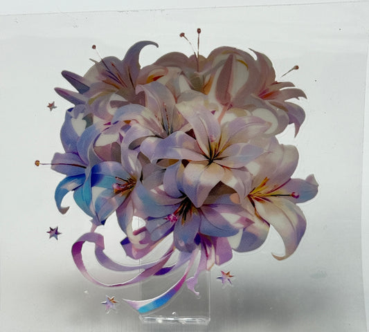 Decorative hair bow with flowers