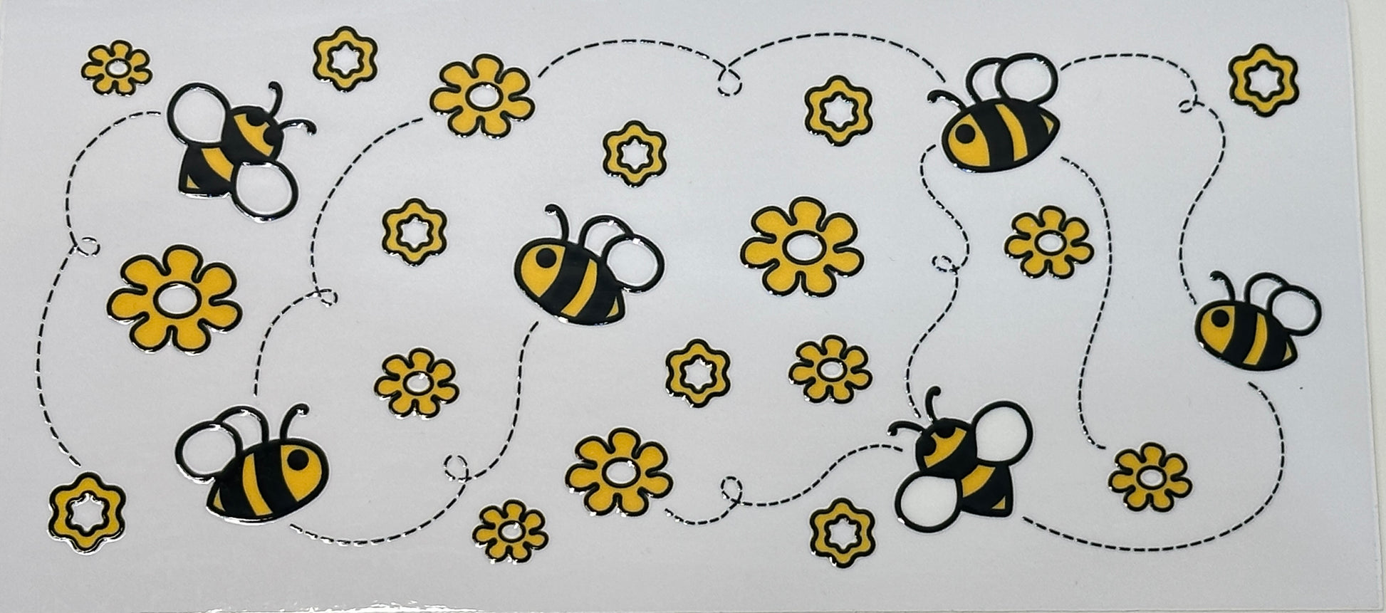 Sticker sheet with bees and flowers 