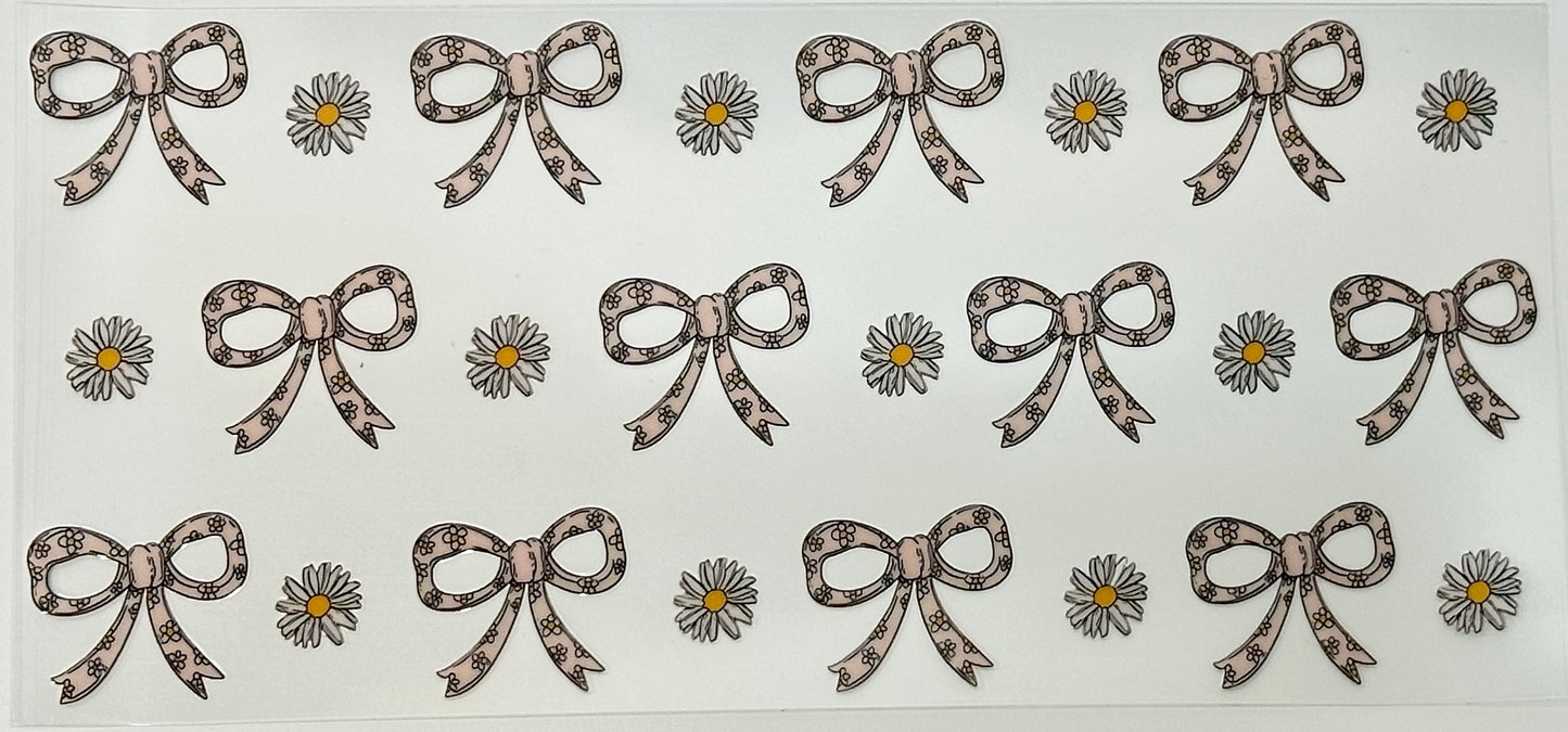Sheet of decorative stickers with bows and flowers 