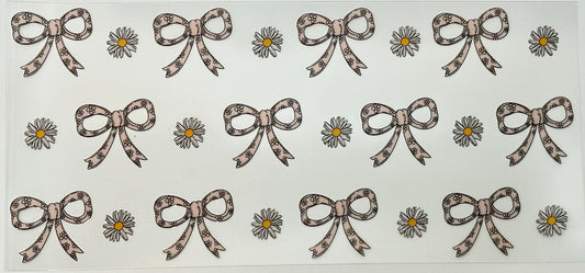 Sheet of decorative stickers with bows and flowers 