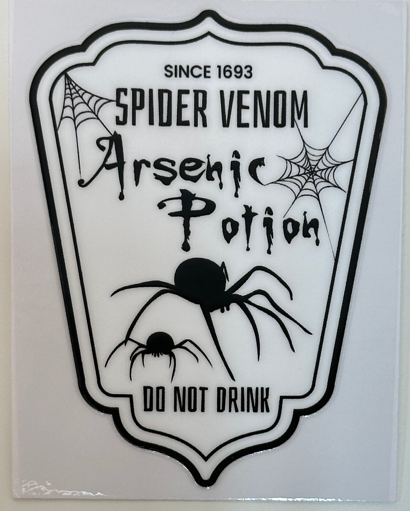 Spider Venom Arsenic Potion label with spider design 