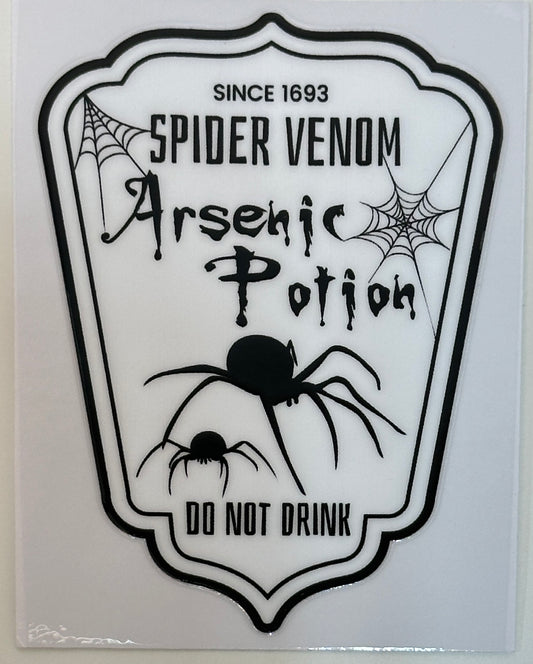 Spider Venom Arsenic Potion label with spider design 