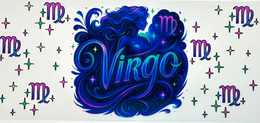 Virgo zodiac sign with colorful design 