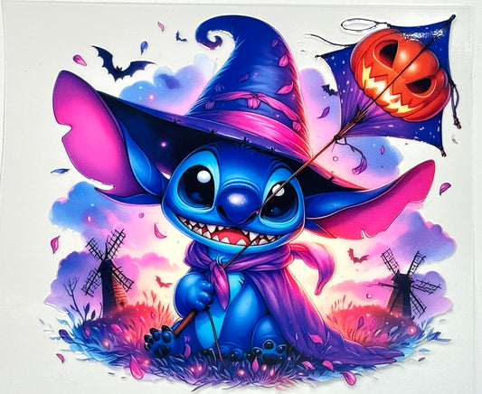 Blue Alien Kite Decal-364