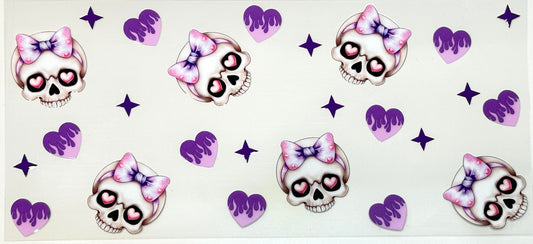 Decorative border with skull and bow designs 