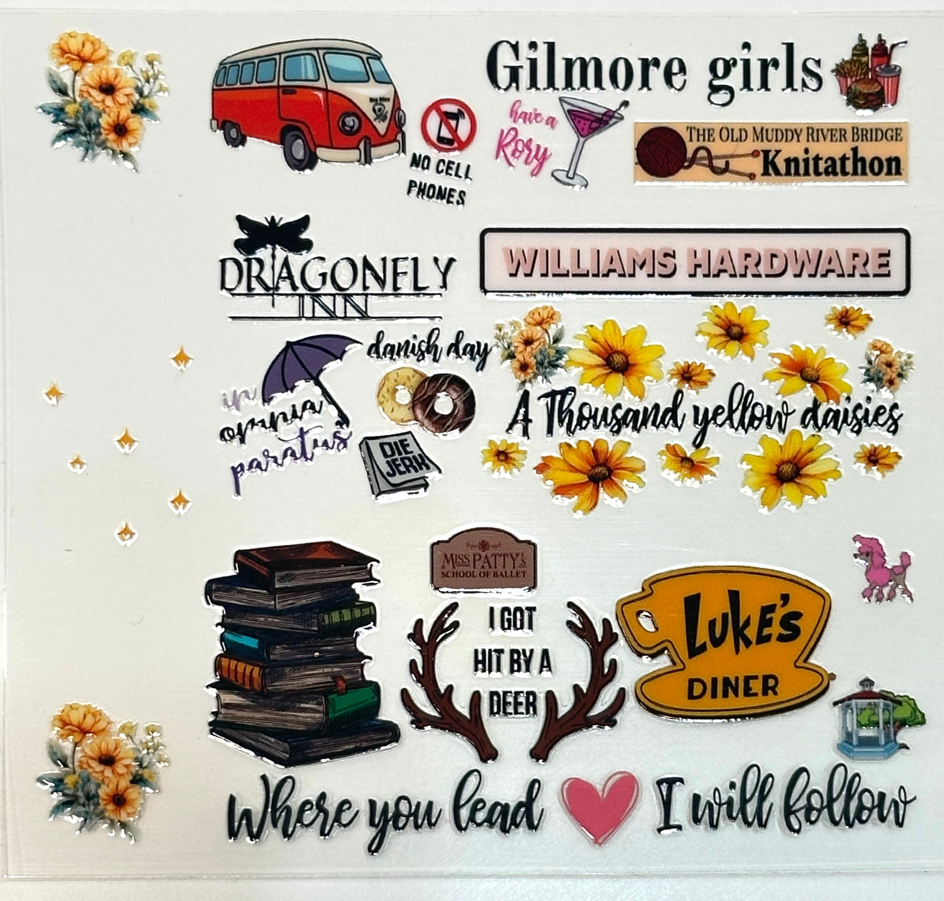 Collection of 'Gilmore Girls' themed stickers 