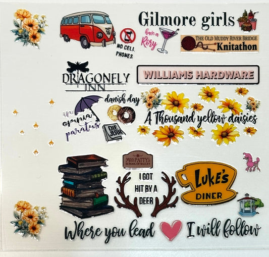 Collection of 'Gilmore Girls' themed stickers 