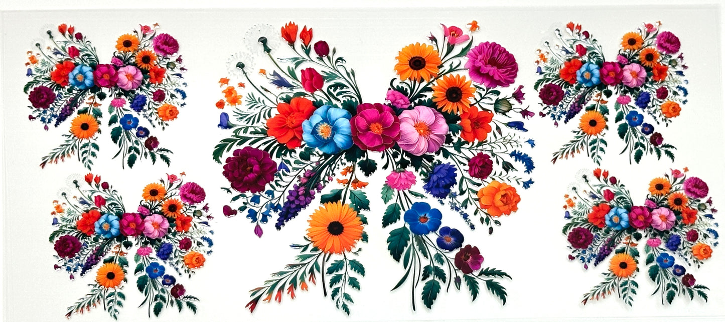 Colorful floral design with a heart shape 