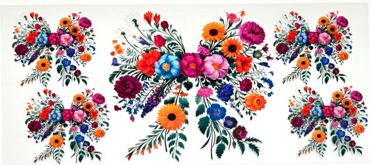 Colorful floral design with a heart shape 