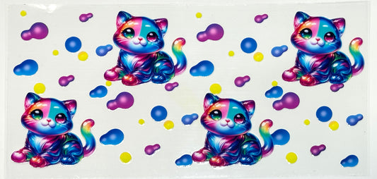 Colorful cat stickers with polka dots 