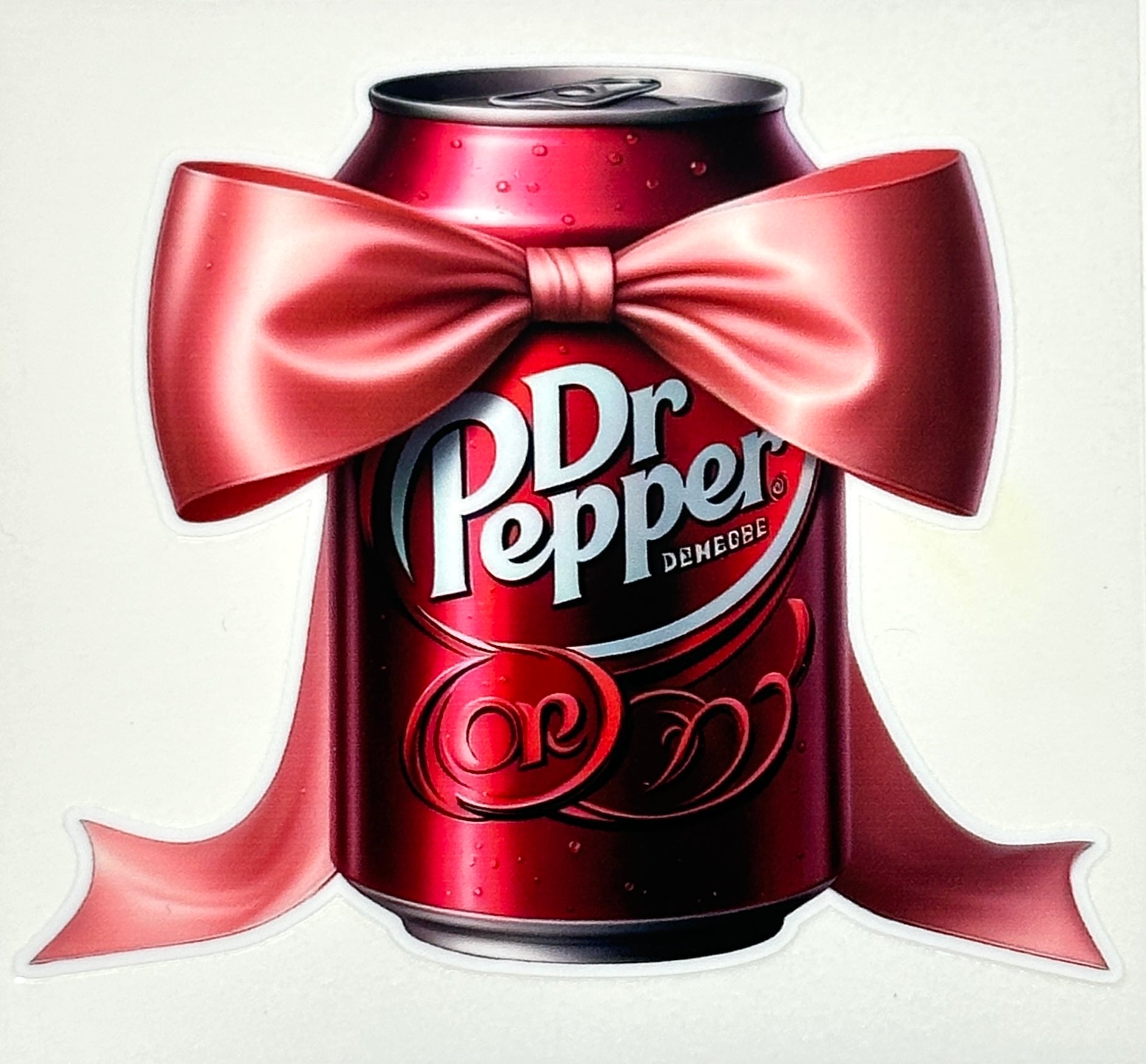 Dr P can with a pink bow 