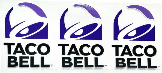 Three instances of the Taco with the brand name below each logo.