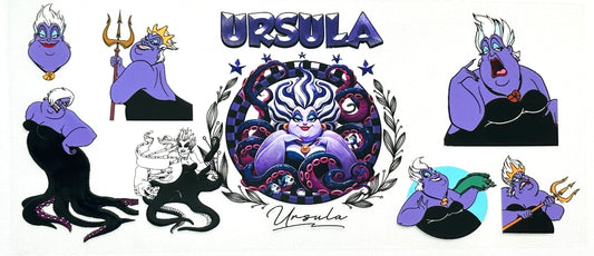 Illustrations of Ursula with various poses and styles.