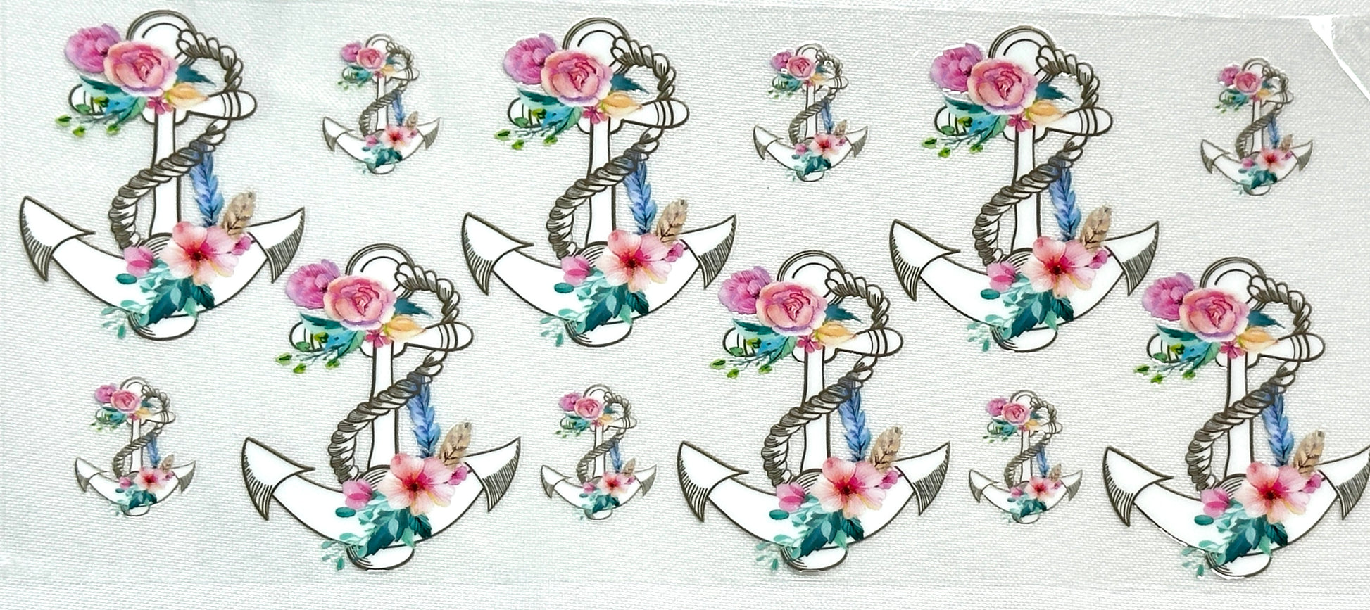 Decorative stickers with floral anchors