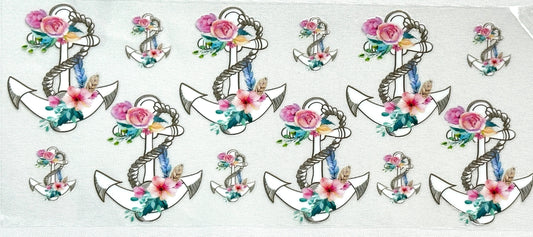 Decorative stickers with floral anchors