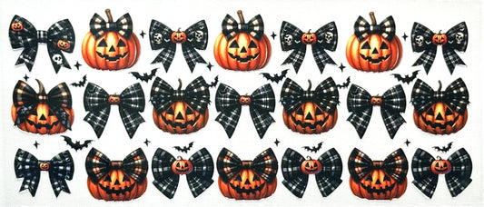 Black Plaid Pumpkins and Bows Wrap-537