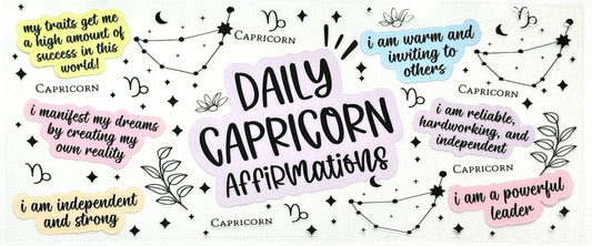 Capricorn daily affirmations with decorative elements 